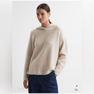Reiss Ember Wool Blend Hoodie in Neutral